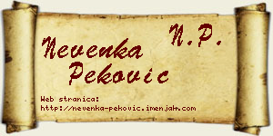 Nevenka Peković vizit kartica